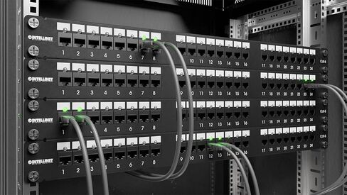 Intellinet 24 Port Cat6 Network Patch Panel with LEDs– UL Listed – 19 in Rackmount - Installer Grade 3µ Gold Plated Contacts - Lifetime Mfg Warranty 721080 in Saudi Arabia