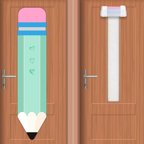 2 Pcs Blackout Window Cover,Classroom Door Window Cover, Pencil Shape Classroom Curtains for Office, Porch, Room Door Windows Shades(Pink) in Saudi Arabia