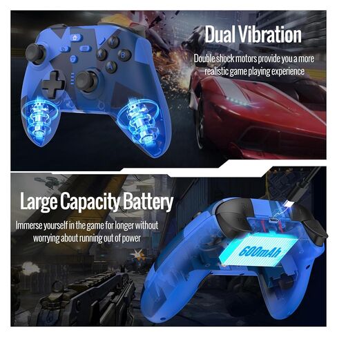 BETMI لوحدة تحكم Xbox اللاسلكية مع ماكرو قابلة للبرمجة/Turbo/Remappable/اهتزاز مزدوج/مع محول، لوحة ألعاب 2.4 جيجا هرتز متوافقة مع Xbox One، Xbox Series X/S، الكمبيوتر الشخصي (أزرق) in Kuwait
