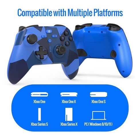 BETMI لوحدة تحكم Xbox اللاسلكية مع ماكرو قابلة للبرمجة/Turbo/Remappable/اهتزاز مزدوج/مع محول، لوحة ألعاب 2.4 جيجا هرتز متوافقة مع Xbox One، Xbox Series X/S، الكمبيوتر الشخصي (أزرق) in Kuwait