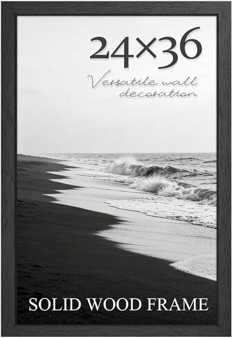 PEALSN Soild Wood 24x36 Poster Frame, Black Poster Frames 24 x 36 inches for Wall Mounting Display, 1 Pack in Kuwait