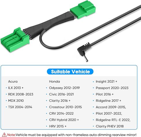 Radar Detector Power Adapter DC3.5 Plug (7Pin Type A) Compatible with Select Honda CRV,Civic,Accord,Acura ILX and More,Radar Detector Adapter Charging Cable,Easy Plug and Play,Clean Install in Saudi Arabia
