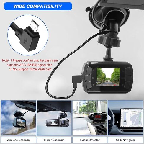 XMSJSIY OBD Power Cable for Dash Camera 90 Degree Right Angle Micro USB to OBD Parking Monitor Cable 12V-24V to 5V Dash Cam Hardwire Kit with Voltage Display and Low Voltage Protection - 3.5M/11.48FT in Saudi Arabia