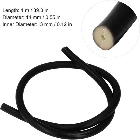 Alomejor Latex Rubber 3x14mm Latex Tube Tube Rubber Hose Speargun Band for Spearfishing (Black) in Saudi Arabia