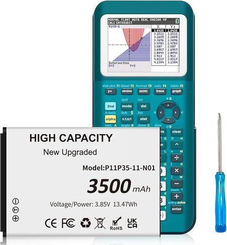 3500mAh TI 84 Plus CE Battery - Ultra High Capacity New 0 Cycle Replacement for Texas Instruments P11P35-11-N01 Battery, TI-84 CE/TI-84 Plus CE No 3.7L12005SPA 3.7V (1PCS) in Saudi Arabia