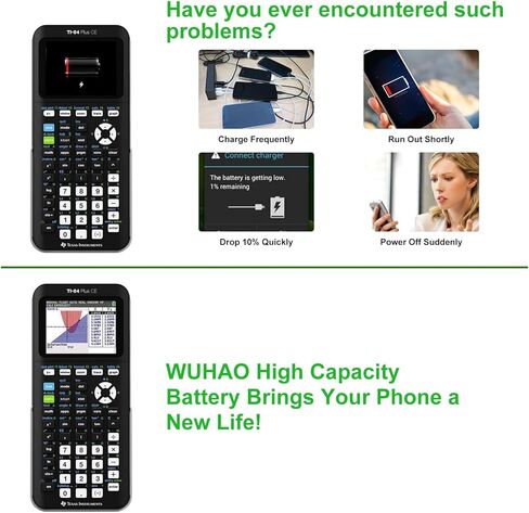 TI-84 Plus CE Battery Replacement for Texas Instruments TI-84 Plus CE Graphing Calculator Fix TI-Nspire CX II/Color TI Nspire CX P11P35-11-N01 3.7L12005SPA with USB Charger Cable and Tool in Saudi Arabia