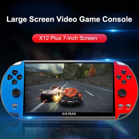 X12 Plus Video Game Console 7 Inch Built-in 1000 Games 16GB Game Controller Dual Handheld Controller Spupport AV Output TF Card Music E-Book in Saudi Arabia