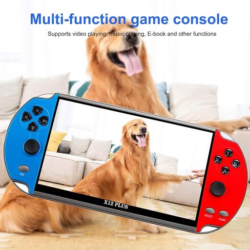 X12 Plus Video Game Console 7 Inch Built-in 1000 Games 16GB Game Controller Dual Handheld Controller Spupport AV Output TF Card Music E-Book in Saudi Arabia