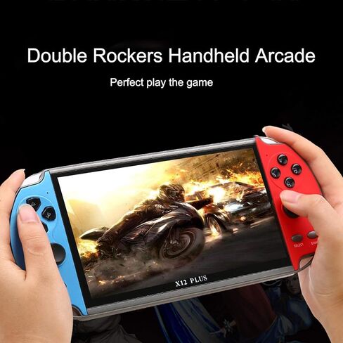 X12 Plus Video Game Console 7 Inch Built-in 1000 Games 16GB Game Controller Dual Handheld Controller Spupport AV Output TF Card Music E-Book in Saudi Arabia