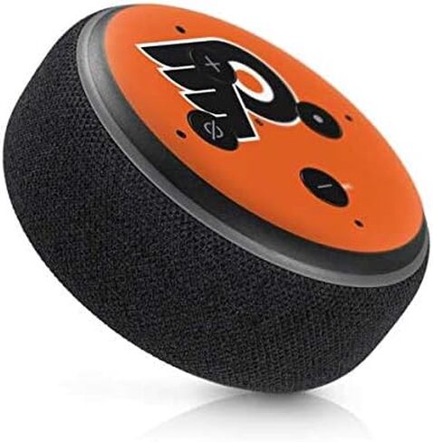 غلاف صوتي من Skinit متوافق مع Amazon Echo Dot 3 - تصميم شعار NHL Philadelphia Flyers مرخص رسميًا in Saudi Arabia