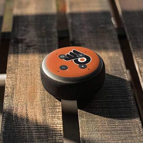 غلاف صوتي من Skinit متوافق مع Amazon Echo Dot 3 - تصميم شعار NHL Philadelphia Flyers مرخص رسميًا in Saudi Arabia