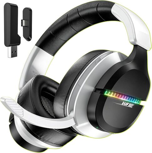 WF18 Wireless Gaming Headset, Up to 100H Battery, 2.4GHz & Bluetooth 5.3, 7.1 Surround Sound for FPS, Battle Royale & Sports Games for ps5, PC, Switch, Mobile in Saudi Arabia