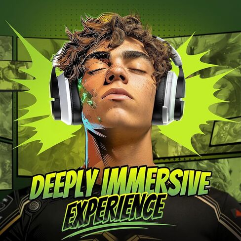 WF18 Wireless Gaming Headset, Up to 100H Battery, 2.4GHz & Bluetooth 5.3, 7.1 Surround Sound for FPS, Battle Royale & Sports Games for ps5, PC, Switch, Mobile in Saudi Arabia