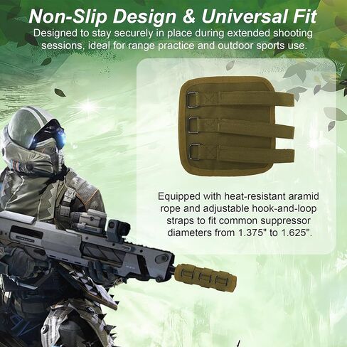 Heat Resistant Suppressor Cover 7Inch, High-Temp Fireproof Suppressor Wrap with Insulated Microfiber Sleeve, Non-Slip Adjustable Silencer Cover for Shooting & Hunting in Saudi Arabia