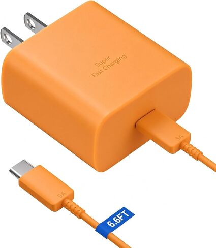 45W Super Fast Charger USB Type C Charger Cord 6.6FT with Android Phone Charger Fast Charging Block for Samsung Galaxy S26/S26 Ultra/S26+/S25/S25 Ultra/S25+/S24/S23/S22/S20/S21/Note 20/Note 10, Black in Saudi Arabia