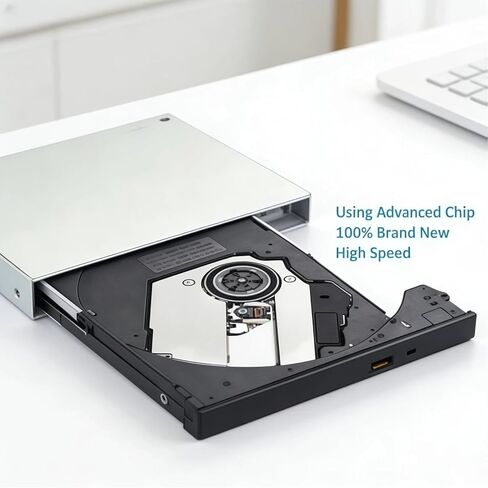 Portable External DVD CD Drive, CD DVD ROM Player CD-RW DVD-RW Burner Writer Recorder, USB External Optical Drive for Laptop Desktop PC with Storage Bag in Saudi Arabia