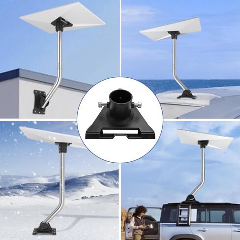 Satellite Pipe Adapter, 360 Degree Pole Mount for Gen 3 V3 Antenna, with Wide Base for 19.1 to 41mm Pole in Saudi Arabia