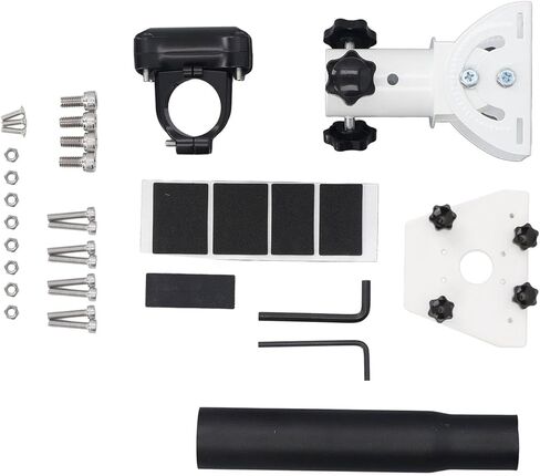 Qinlorgo Satellite Roof Mount, 360 Degree Rotation 160 Degree Tilt Adjustable Stainless Steel Installation Kit with High Strength Aluminum Clamps, for RV Pole Yacht Gen 3 in Saudi Arabia
