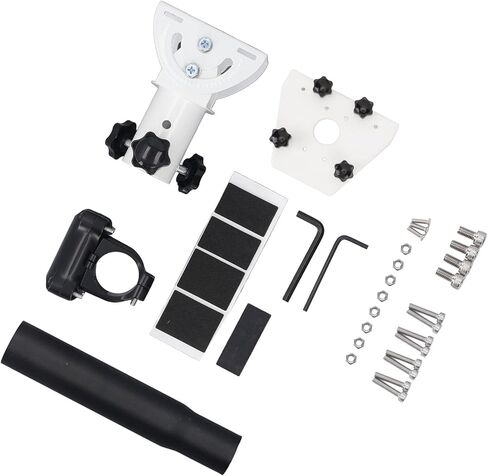 Qinlorgo Satellite Roof Mount, 360 Degree Rotation 160 Degree Tilt Adjustable Stainless Steel Installation Kit with High Strength Aluminum Clamps, for RV Pole Yacht Gen 3 in Saudi Arabia