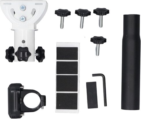 Qinlorgo Satellite Roof Mount, 360 Degree Rotation 160 Degree Tilt Adjustable Stainless Steel Installation Kit with High Strength Aluminum Clamps, for RV Pole Yacht Gen 3 in Saudi Arabia
