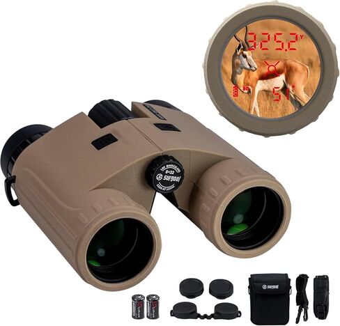 8x32 Laser Rangefinder Binoculars 3000 Yards, OLED Red Display, Angle Compensated, IPX4 Waterproof Hunting Range Finder with 1/4" Thread for Tripod Mount in Saudi Arabia