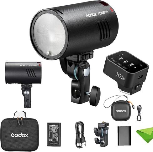 Godox AD100 Pro II AD100Pro II 100Ws Flash, with X3 S Trigger, 490 Full Power Flashes, 0.01-1.5s Recycling, 2W LED Model Light, 1/8000s HSS, 2.4G Wireless, Pocket Flash Strobe for DSLR Cameras in Saudi Arabia