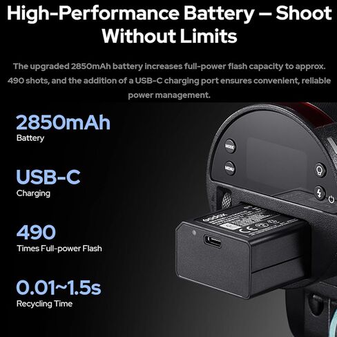 Godox AD100 Pro II AD100Pro II 100Ws Flash, with X3 S Trigger, 490 Full Power Flashes, 0.01-1.5s Recycling, 2W LED Model Light, 1/8000s HSS, 2.4G Wireless, Pocket Flash Strobe for DSLR Cameras in Saudi Arabia