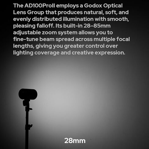 Godox AD100 Pro II AD100Pro II 100Ws Flash, with X3 S Trigger, 490 Full Power Flashes, 0.01-1.5s Recycling, 2W LED Model Light, 1/8000s HSS, 2.4G Wireless, Pocket Flash Strobe for DSLR Cameras in Saudi Arabia