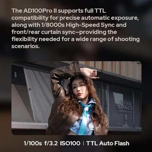 Godox AD100 Pro II AD100Pro II 100Ws Flash, with X3 S Trigger, 490 Full Power Flashes, 0.01-1.5s Recycling, 2W LED Model Light, 1/8000s HSS, 2.4G Wireless, Pocket Flash Strobe for DSLR Cameras in Saudi Arabia