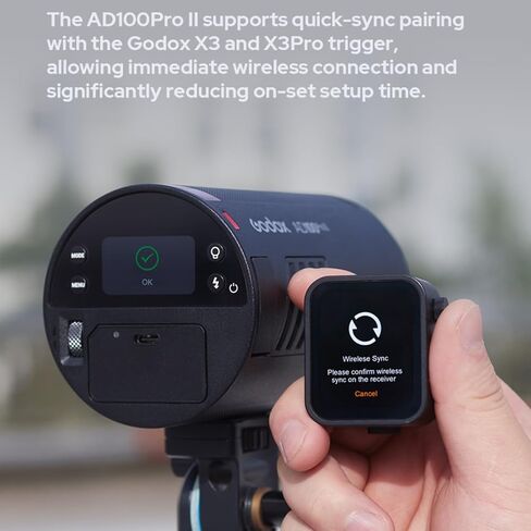 Godox AD100 Pro II AD100Pro II 100Ws Flash, with X3 S Trigger, 490 Full Power Flashes, 0.01-1.5s Recycling, 2W LED Model Light, 1/8000s HSS, 2.4G Wireless, Pocket Flash Strobe for DSLR Cameras in Saudi Arabia