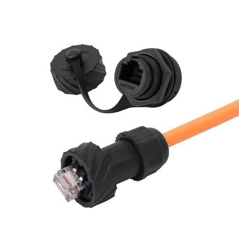 LR20 M20 كابل شبكة إيثرنت LAN مقاوم للماء IP65 الطيران ذكر التوصيل أنثى لوحة المقبس RJ45 موصل CAT5 محول الإشارة 1A (مجموعة رقم 2، صامولة معدنية) in Kuwait