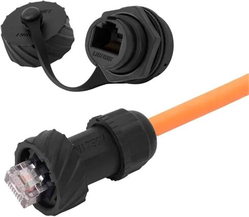 LR20 M20 إيثرنت شبكة LAN كابل مقاوم للماء IP65 الطيران ذكر التوصيل أنثى لوحة مقابس RJ45 موصل CAT5 إشارة محول 1A (التوصيل، الجوز البلاستيك) in Kuwait