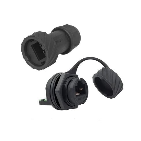 LR20 M20 كابل شبكة إيثرنت LAN مقاوم للماء IP65 الطيران ذكر التوصيل أنثى لوحة المقبس RJ45 موصل CAT5 محول الإشارة 1A (مجموعة رقم 3، صامولة بلاستيكية) in Kuwait