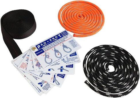 SGT KNOTS Tying Kit - (17) Waterproof Instruction Cards, (2) 6ft Double-Braided Ropes, (1) 6ft Nylon Webbing in Saudi Arabia