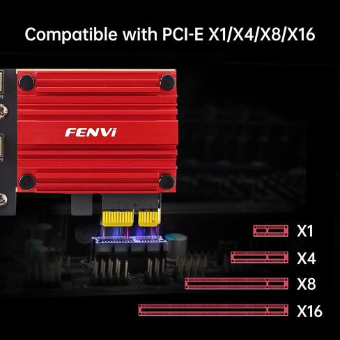 Fenvi WiFi 7 PCIe Wireless Card,Tri-Band WIFI7 MT7925 Network Adapter 802.11BE 5400Mbps, Bluetooth 5.4, WPA3, MU-MIMO, FV-BE5400 PCI Card for Desktop PC,Supports AMD/Intel Motherboard,Windows 11/10 in Saudi Arabia