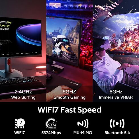 Fenvi WiFi 7 PCIe Wireless Card,Tri-Band WIFI7 MT7925 Network Adapter 802.11BE 5400Mbps, Bluetooth 5.4, WPA3, MU-MIMO, FV-BE5400 PCI Card for Desktop PC,Supports AMD/Intel Motherboard,Windows 11/10 in Saudi Arabia