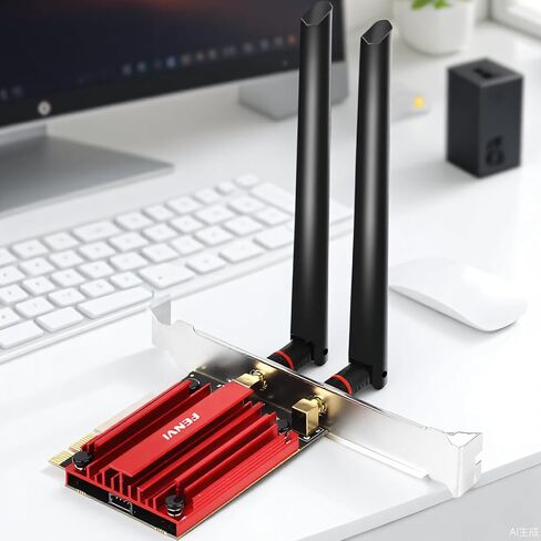 Fenvi WiFi 7 PCIe Wireless Card,Tri-Band WIFI7 MT7925 Network Adapter 802.11BE 5400Mbps, Bluetooth 5.4, WPA3, MU-MIMO, FV-BE5400 PCI Card for Desktop PC,Supports AMD/Intel Motherboard,Windows 11/10 in Saudi Arabia