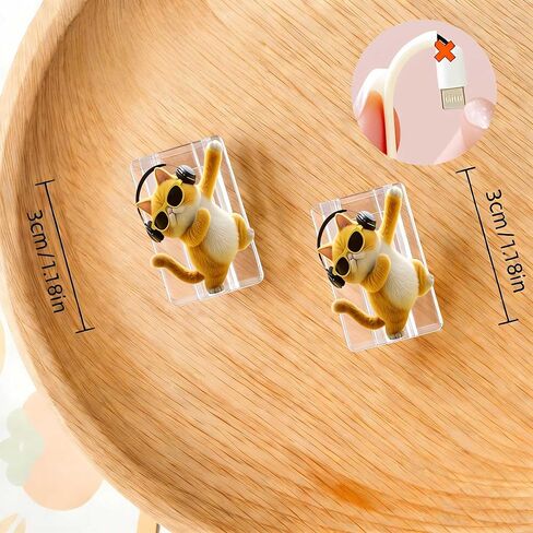2pcs Acrylic Cool Dancing Cat Cable Protector, Type-C Compatible, Anti-Break Data Cable Cover, Beautiful and Durable Charging Cable Protective Case, Perfectly Ideal in Saudi Arabia