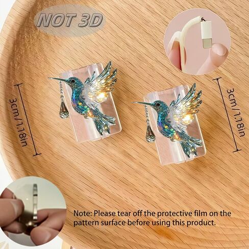 2pcs Acrylic Cable Protector, Shiny Hummingbird Figure Type-C Compatible, Anti-Break Data Cable Cover, Gift Idea,Beautiful and Durable Charging Cable Protective Case(SJXT-037) in Saudi Arabia