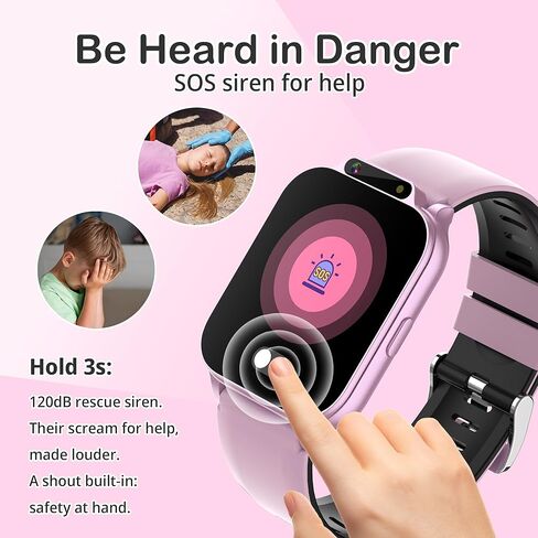 Kids Waterproof Smart Watch Girls with Fitness Tracker Sports Activity Pedometer Heartrate SpO2 Stress Monitor Flashlight APP HD Touch Screen Camera Games Music for 4-13 Year Old Girls Gifts for Kids in Saudi Arabia