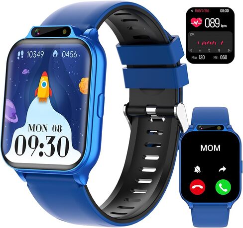 Kids Waterproof Smart Watch Girls with Fitness Tracker Sports Activity Pedometer Heartrate SpO2 Stress Monitor Flashlight APP HD Touch Screen Camera Games Music for 4-13 Year Old Girls Gifts for Kids in Saudi Arabia