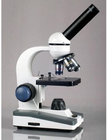 AmScope M150C-E Digital Compound Monocular Microscope, WF10x and WF25x Eyepieces, 40x-1000x Magnification, LED Illumination, Brightfield, Single-Lens Condenser + 0.3MP Camera in Saudi Arabia