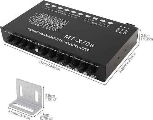 7-Band Car Audio Graphic Equalizer, 7 Band EQ Frequency Adjustable Car Audio Equalizer Support Front/Rear Stereo and Dual Subwoofer Outputs in Saudi Arabia