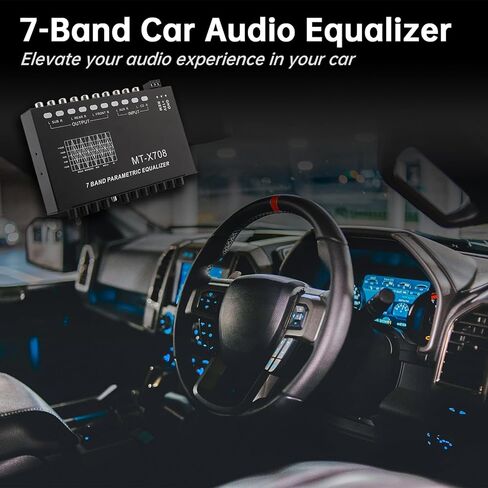 7-Band Car Audio Graphic Equalizer, 7 Band EQ Frequency Adjustable Car Audio Equalizer Support Front/Rear Stereo and Dual Subwoofer Outputs in Saudi Arabia