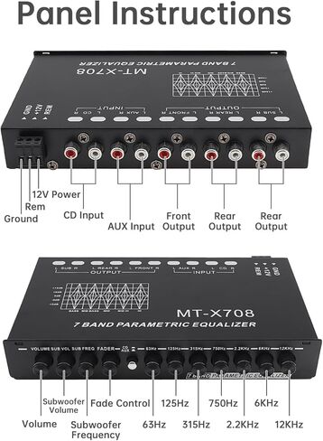 7-Band Car Audio Graphic Equalizer, 7 Band EQ Frequency Adjustable Car Audio Equalizer Support Front/Rear Stereo and Dual Subwoofer Outputs in Saudi Arabia