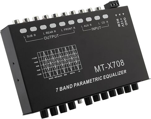 7-Band Car Audio Graphic Equalizer, 7 Band EQ Frequency Adjustable Car Audio Equalizer Support Front/Rear Stereo and Dual Subwoofer Outputs in Saudi Arabia