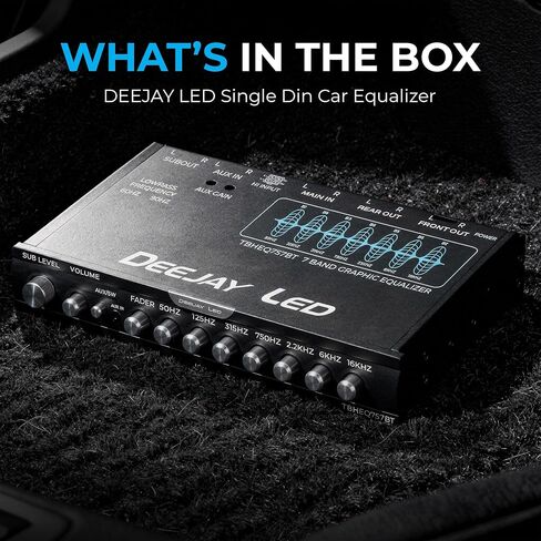 DEEJAY LED Single Din Car Equalizer, Wireless Bluetooth 7 Band Equalizer for Car Audio, Subwoofer Fader, Stereo RCA Inputs & Outputs, Front Panel Aux in, Sound, 18dB Crossover in Saudi Arabia