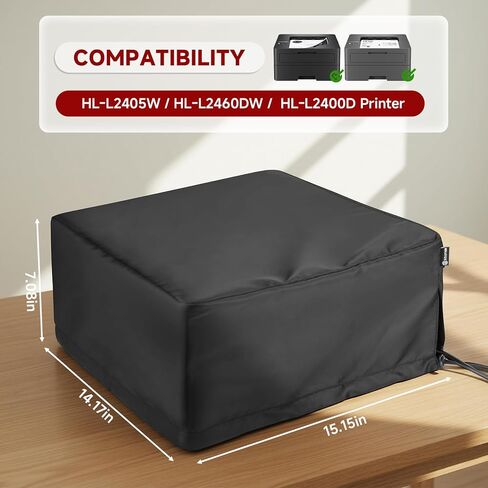 Printer Dust Cover Compatible with Brother HL-L2460DW / HL-L2405W / HL-L2400D Wireless Compact Monochrome Laser Printer, Fabric Water Resistant Printer Protector - 15.1 x 14.1 x 7.1 Inch in Saudi Arabia