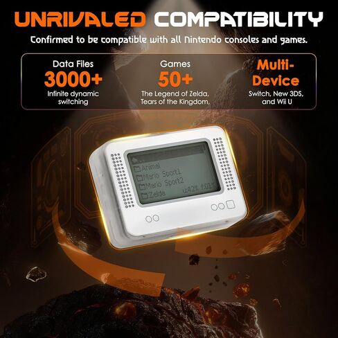 NFC Tag Emulator, for Switch/3DS/Wii U - Ultimate 3000+ Data Storage, Compatible with 50+ Games, 1.4" OLED Screen, Type-C Charging, Pulsator Button, Additional User Manual, Upgrade NFC Emulator in Kuwait