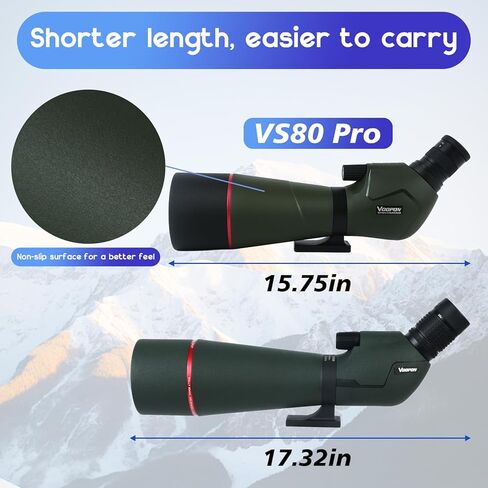 25-75x80 Compact Spotting Scope Ultra Bright HD Lens Waterproof Frogproof Nitrogen Filled with Phone Adapter Tripod for Target Shooting, Hunting, Bird Watching, Wildlife Viewing in Saudi Arabia